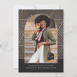 Geometrische foto's van zwart-wit en taupe afdrukk kaart