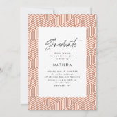 Geometrische fototerracotta graduatie party aankondiging (Achterkant)