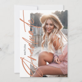 Geometrische fototerracotta graduparty announ aankondiging