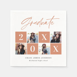 Geometrische fototypografie graduatie party decor servet