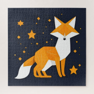 Geometrische Fox cadeau voor dierenvrienden Legpuzzel