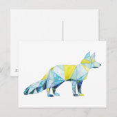 Geometrische fox-dieren briefkaart (Voorkant / Achterkant)