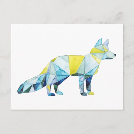 Geometrische fox-dieren briefkaart (Voorkant)