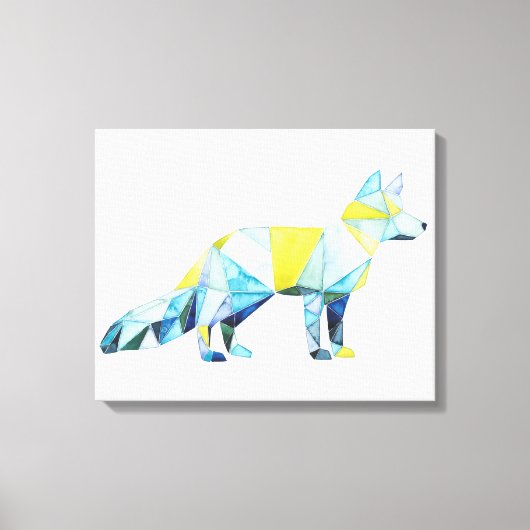 Geometrische fox-dieren canvas afdruk (Voorkant)