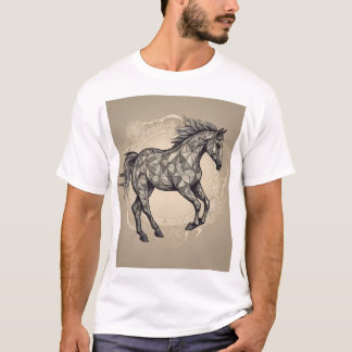 Geometrische Fractal Horse T-shirt ontwerp