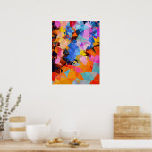 Geometrische Fractale Abstracte Wanddecoratie Poster (Keuken)