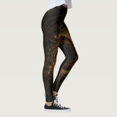 Geometrische fractals zwart goud bruin elegant leggings (Rechts)