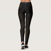 Geometrische fractals zwart goud bruin elegant leggings (Achterkant)