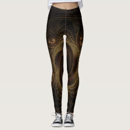 Geometrische fractals zwart goud bruin elegant leggings