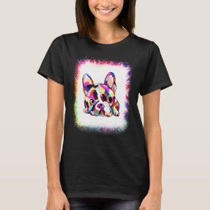 Geometrische Franse Bulldog Jongen Meisje Tie Dye T-shirt
