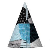 Geometrische FreeHand Drawing Patchwork Tegels Feesthoedjes (Achterkant)