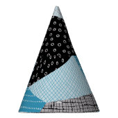 Geometrische FreeHand Drawing Patchwork Tegels Feesthoedjes (Rechts)