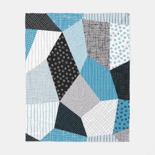 Geometrische FreeHand Drawing Patchwork Tegels Fleece Deken