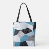 Geometrische FreeHand Drawing Patchwork Tegels Tote Bag (Achterkant)