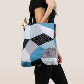 Geometrische FreeHand Drawing Patchwork Tegels Tote Bag (Dichtbij)