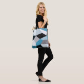 Geometrische FreeHand Drawing Patchwork Tegels Tote Bag (Op model)
