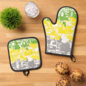 Geometrische Funky Abstract Lithromantic Pride Fla Ovenwant & Pannenlap Set (Top down)
