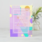 Geometrische funky retro gele aankondigingskaart v aankondiging (Staand voorkant)