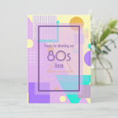 Geometrische funky retro gele aankondigingskaart v aankondiging (Staand voorkant)