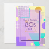 Geometrische funky retro gele aankondigingskaart v aankondiging (Voorkant / Achterkant)