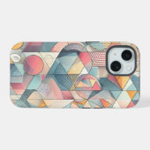 Geometrische fusie iPhone 15 case (Achterkant horizontaal)