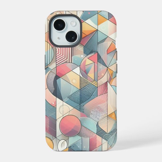Geometrische fusie iPhone 15 case (Achterkant)