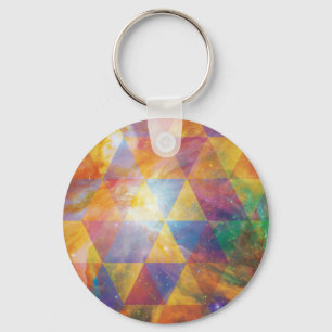 Geometrische galaxy Art Sleutelhanger