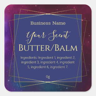 Geometrische Galaxy Gold ingelijst Body Butter Lab Vierkante Sticker