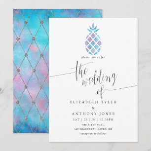 Geometrische galaxy Pineappel Tropische Beach Wedd Kaart