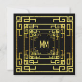 Geometrische Gatsby-stijl, moordmysterie Halloween Kaart (Achterkant)