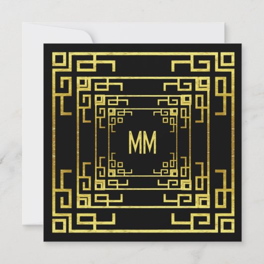 Geometrische Gatsby-stijl, moordmysterie Halloween Kaart (Achterkant)