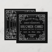 Geometrische Gatsby-stijl, moordmysterie Halloween Kaart (Voorkant / Achterkant)