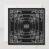 Geometrische Gatsby-stijl, moordmysterie Halloween Kaart (Achterkant)