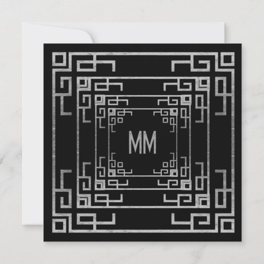 Geometrische Gatsby-stijl, moordmysterie Halloween Kaart (Achterkant)