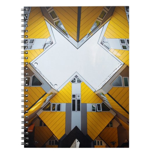 GEOMETRISCHE GEBOUWEN MET GEEL EN GRIJS NOTITIEBOEK (Voorkant)