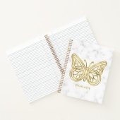 Geometrische gedrukte goudvlinder, speciaal gepers notitieboek (Binnen)