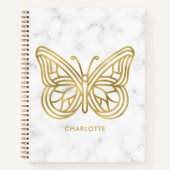Geometrische gedrukte goudvlinder, speciaal gepers notitieboek (Voorkant)