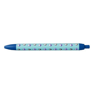 Geometrische geek Wiskunde van piramide Patroon Blauwe Inkt Pen
