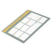 Geometrische geel en blauwe aangepaste weekblad notitieblok (Schuin)