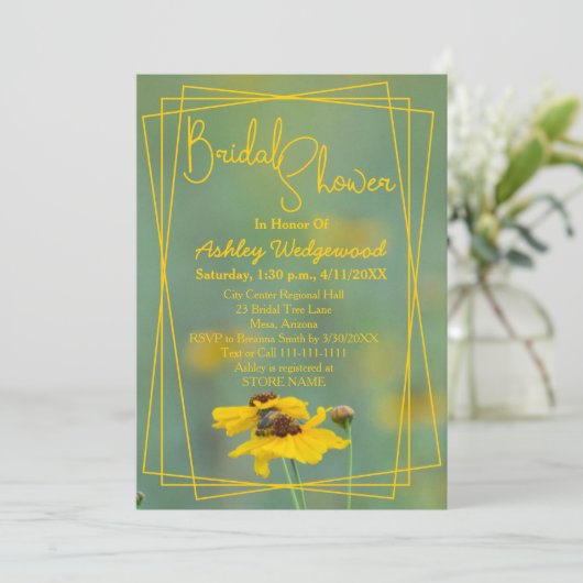 Geometrische geelbloem Fotografie Aangepast Kaart (Staand voorkant)