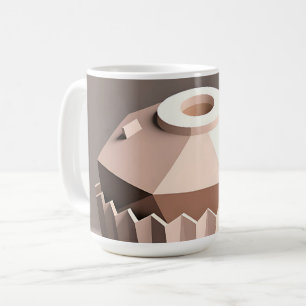 Geometrische Gefacetteerde Cupcake Kunst Koffiemok