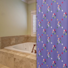 Geometrische gekleurde patroonlavender Shower Curt Douchegordijn