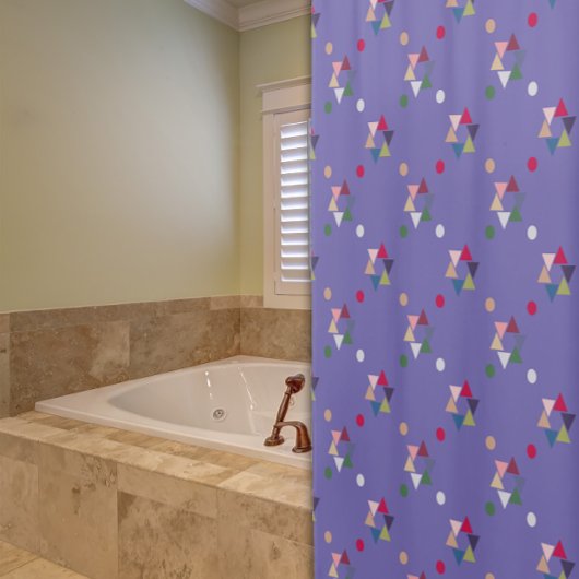 Geometrische gekleurde patroonlavender Shower Curt Douchegordijn