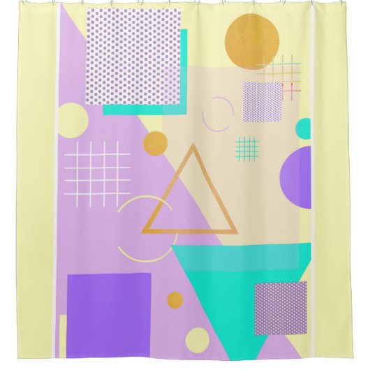 Geometrische gele afdruk douchegordijn (Voorkant)