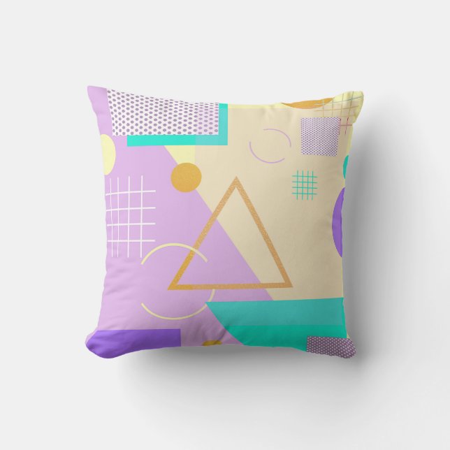 Geometrische gele afdruk kussen (Voorkant)