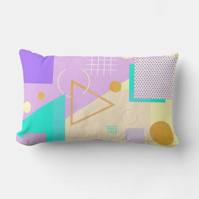 Geometrische gele afdruk kussen (Voorkant)