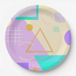 Geometrische gele afdruk papieren bordje