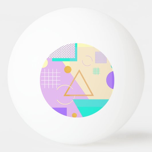 Geometrische gele afdruk pingpongbal (Voorkant)