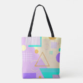 Geometrische gele afdruk tote bag (Achterkant)