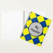 Geometrische gele en blauwe vierkanten planner (Display)